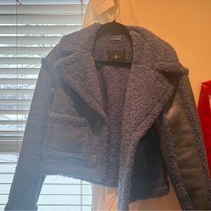 7 For All Mankind Blue Teddy Jacket
